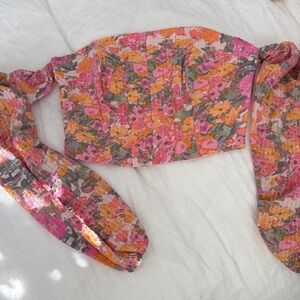 Wild Fable Multicolor Smocked Top